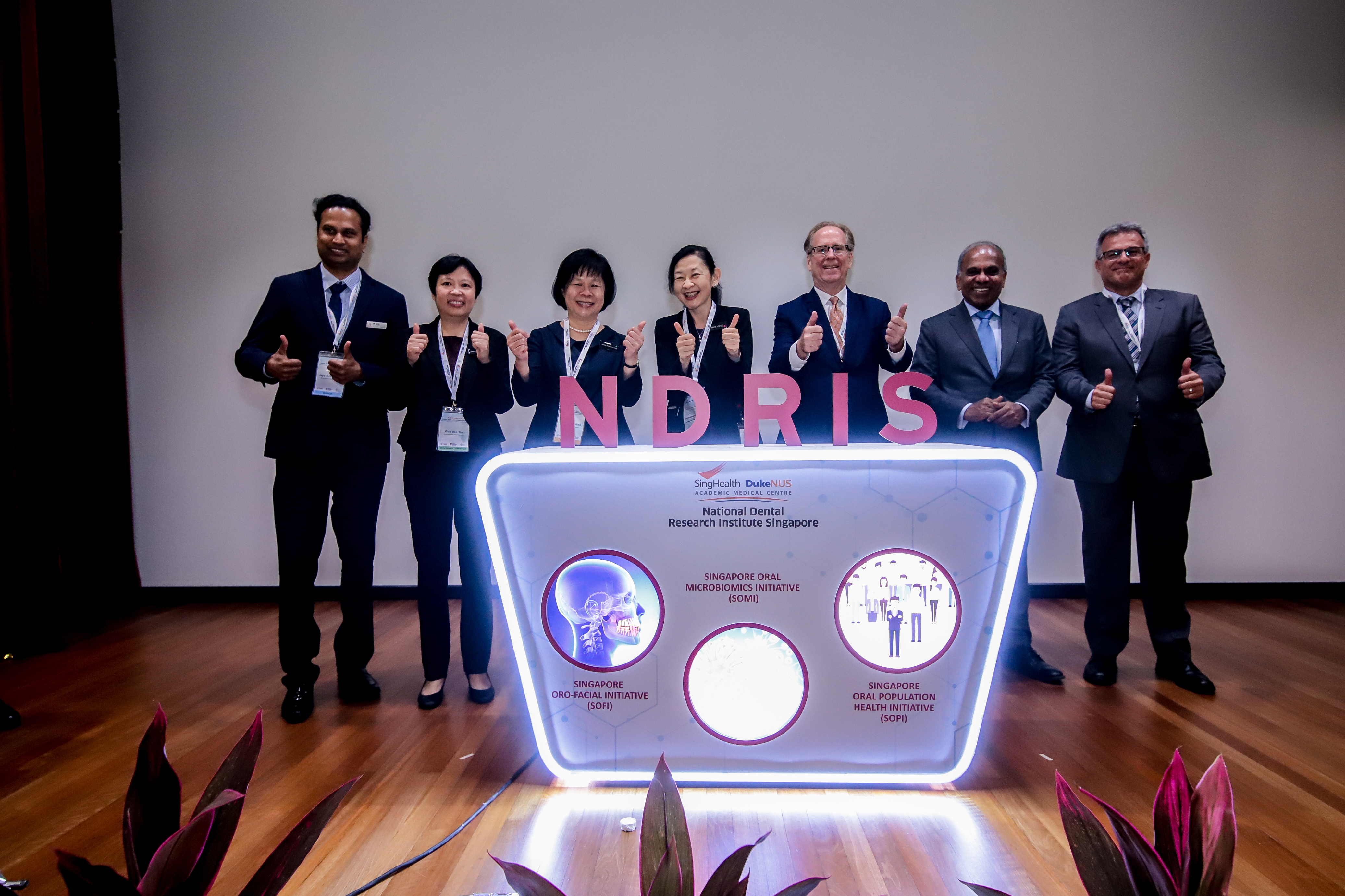 Group picture taken during the launch of the National Dental Research Institute Singapore (NDRIS)