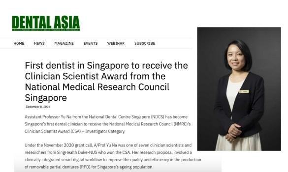 First dentist in Singapore receives the Clinician Scientist Award